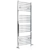 Milano Kent - Modern Chrome Dual Fuel Electric Curved Bar Heated Towel Rail Radiator - 1600mm X 498mm