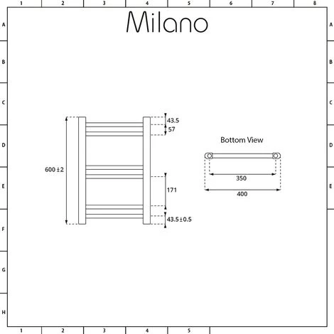 Milano Kent - Modern Chrome Dual Fuel Electric Straight Bar Heated Towel Rail Radiator - 600mm X 400mm - Image 4