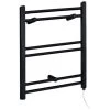 Milano Nero Electric - Modern Black Straight Bar Heated Towel Rail Radiator - 600mm X 400mm