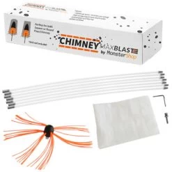 Chimney Cleaning Brush Kit, Drill Powered Cleaner, Rotary