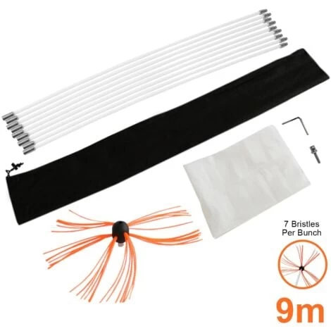 Chimney Sweeper Cleaning Kit Drill Powered Rotary Cleaner Brush - Image 3
