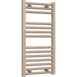 Reina Diva Steel Straight Latte Heated Towel Rail 800mm H X 400mm W Central Heating