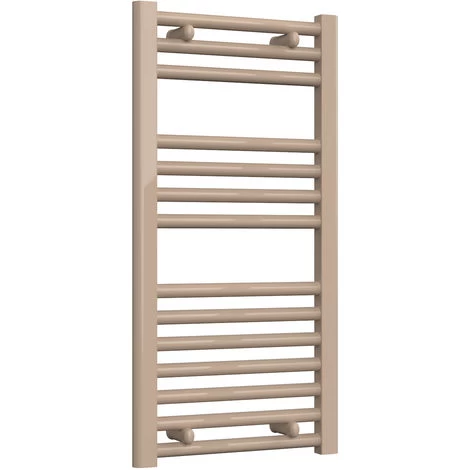 Reina Diva Steel Straight Latte Heated Towel Rail 800mm H X 400mm W Central Heating