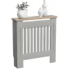 Arlington Radiator Cover MDF Modern Cabinet Slatted Grill, Grey, Small