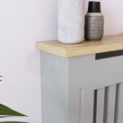 Arlington Radiator Cover MDF Modern Cabinet Slatted Grill, Grey, Small - Image 5
