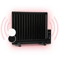 Oneconcept Wallander Oil Radiator 600W Thermostat Oil Heater Ultra Flat Black