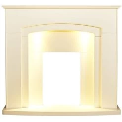 Αδάμ Adam Falmouth Fireplace In Cream With Downlights, 48 Inch