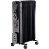 NRG 9 Fin Oil Filled Radiator Electric Heaters With 24 Hour Timer Safety Thermal Cut Off 2KW Black