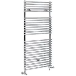 Milano Arno - Modern Chrome Dual Fuel Electric Bar On Bar Heated Towel Rail Radiator - 1190mm X 600mm