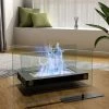 Livingandhome Square Bio Ethanol Tabletop Fireplace With Flame Guard