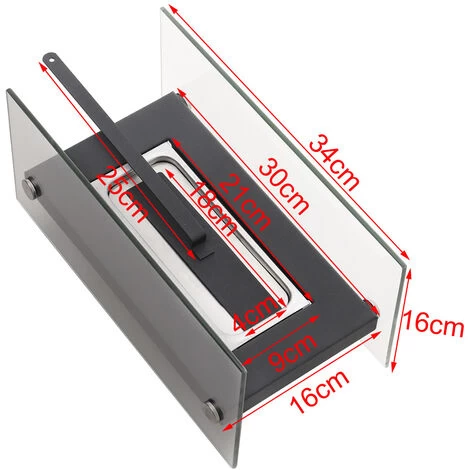 Livingandhome Square Bio Ethanol Tabletop Fireplace With Flame Guard - Image 5