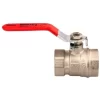 2 Inch Water Lever Type Ball Valve Female X Female Red Handle Quarter Turn