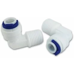 Finerfilters 1/4 Male X 1/4 Push Fit Plastic Elbow Fittings (Pack Of 2 Fittings)