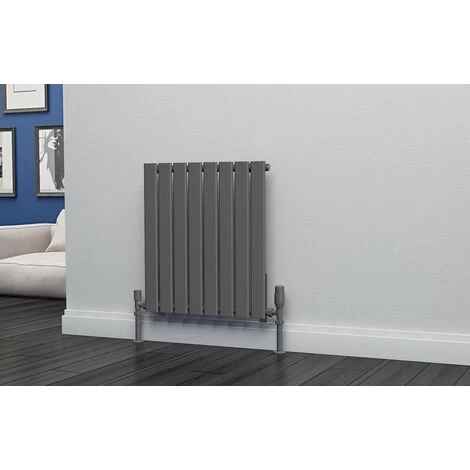 Eastgate Eben Steel Anthracite Horizontal Designer Radiator 600mm H X 544mm W Single Panel - Central Heating