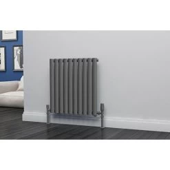 Eastgate Eclipse Steel Anthracite Horizontal Designer Radiator 600mm X 580mm Single Panel - Central Heating