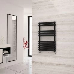 Eastgate Eclipse Black Designer Towel Rail 825mm H X 500mm W - Central Heating