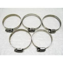 Stainless Steel Hose Clips X5 (78MM-101MM O Clamps T Bolt Pipe Worm Drive Adjustable)
