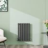 600x413mm Anthracite Horizontal Designer Radiator Single Oval Column Heating Rads UK