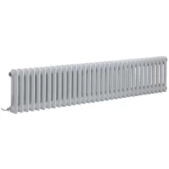 Milano Windsor - Traditional White 300mm X 1505mm Cast Iron Style Horizontal Double Column Electric Radiator - No Thermostat