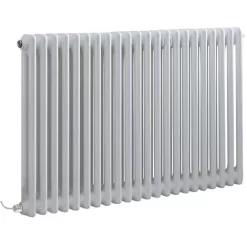 Milano Windsor - Traditional White 600mm X 1010mm Cast Iron Style Horizontal Double Column Electric Radiator - No Thermostat