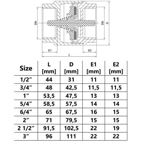 2 Inch BSP Brass Check Non-Return Valve Female With Plastic Insert - Image 3