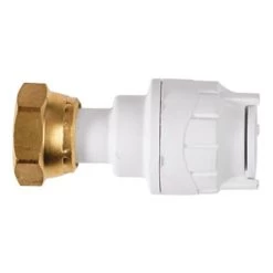 Oracstar PolyFit 15mm X 3/4" White Straight Tap Connector Plumbing Fitting