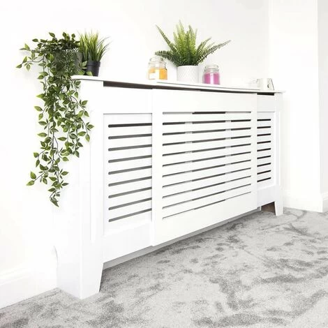 Jack Stonehouse Painted Radiator Cover Radiator Cabinet Modern Design MDF Adjustable In White - Image 2