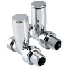 Inta 1 Pair Modern Chrome Radiator Towel Rail Straight Valves 15mm Compression