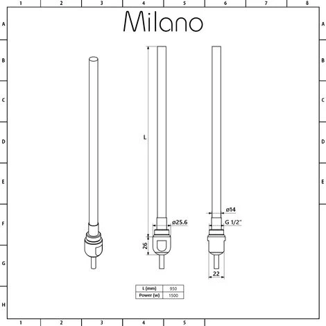 Milano Windsor - Traditional Anthracite 1800mm X 380mm Cast Iron Style Vertical Triple Column Electric Radiator - Chrome Cable Cover - Image 4