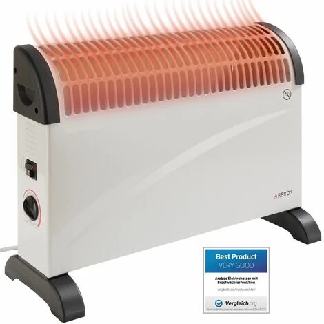 AREBOS Electric Heater Convector Thermostat Portable 2000 W