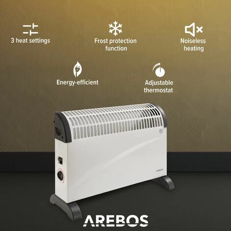 AREBOS Electric Heater Convector Thermostat Portable 2000 W - Image 3