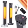 AREBOS Infrared Radiant Heater Standing Heater Heat Garden Free Standing 2000W - Silver