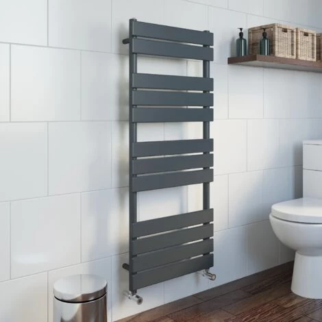 Modern Flat Panel Heated Towel Rail Radiator Anthracite 1200 X 500mm FREE Valves - Image 3
