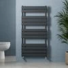 Modern Flat Panel Heated Towel Rail Radiator Anthracite 1200 X 600mm FREE Valves