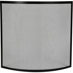 Fireplace Screen 66x61 Cm Black Perel