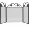 3-panel Fireplace Screen Iron Black
