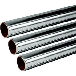 Chrome Plated Copper Tube 15mm 3x 1m Length BS EN1057 R250 British Copper 3.0m