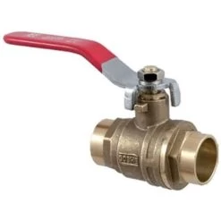 Straight Shutoff Valve 15mm Soldered Radiator Heater DN15 With Red Handle