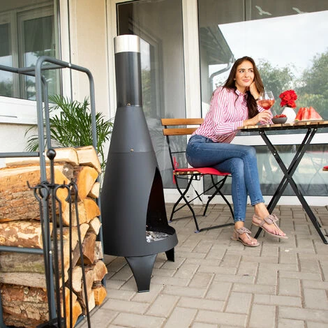 Relaxdays Firewood Rack, Log Stacking Aid, Steel, For In- And Outdoor Use, Wood Pile Shelf, H X W 100 X 60 Cm, Anthracite - Image 3