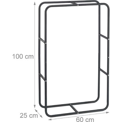 Relaxdays Firewood Rack, Log Stacking Aid, Steel, For In- And Outdoor Use, Wood Pile Shelf, H X W 100 X 60 Cm, Anthracite - Image 4