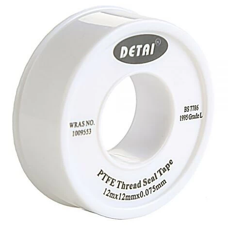 PTFE Teflon Threaded Sealing Tape Adhesive Plumbers Water Tight 12m X 12mm