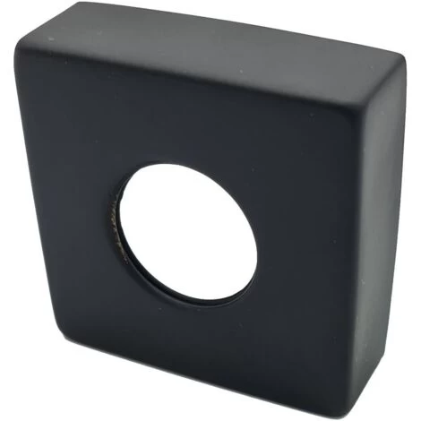 Black Finished Steel Square Shaped Collar Basin Shower Bath Tap Cover Rosette - Image 4