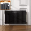 ELEGANT Traditional Radiator Anthracite Triple Horizontal Cast Iron Grey Radiator - Perfect For Kithcen, Living Room, Bathroom Radiators 3 Column 600 X 1010 Mm+ Anthracite Thermostatic Radiator Valves