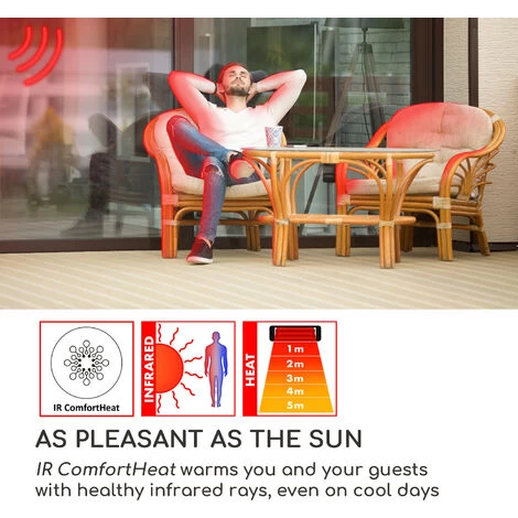 Blumfeldt Heat Guru Plus In & Out Radiant Heater 1200W 3 Heat Settings Black - Image 3