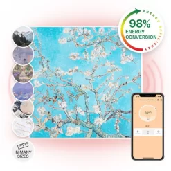 Klarstein Wonderwall Air Art Smart Infrared Heater 60x60cm 350W Almond Blossoms