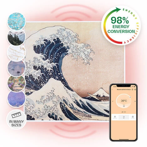 Klarstein Wonderwall Air Art Smart Infrared Heater 60x60cm 350W Waves
