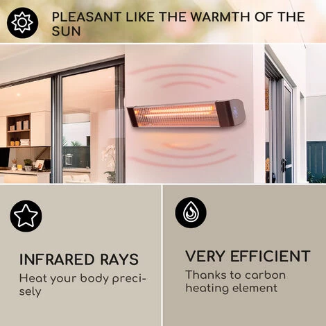 Blumfeldt Blumfeldt, Smartwave, Infrared Radiant Heater, Carbon Tube, 2400W, WiFi, App, White - Image 4