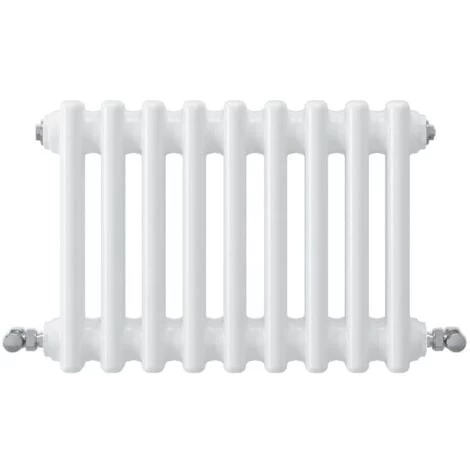 Traditional Radiator Central Heating Rads Cast Iron Style 2 Column Horizontal 300x425mm Grey White - Image 2