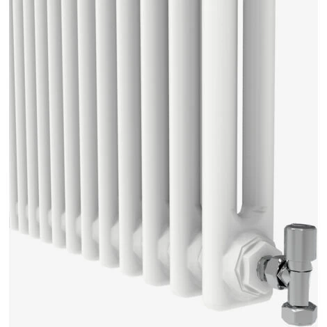 Traditional Radiator Central Heating Rads Cast Iron Style 2 Column Horizontal 300x425mm Grey White - Image 3