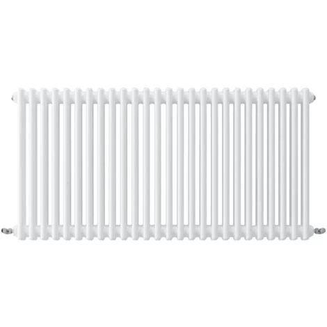 Traditional Radiator Central Heating Rads Cast Iron Style 2 Column Horizontal 600x1190mm Grey White - Image 2